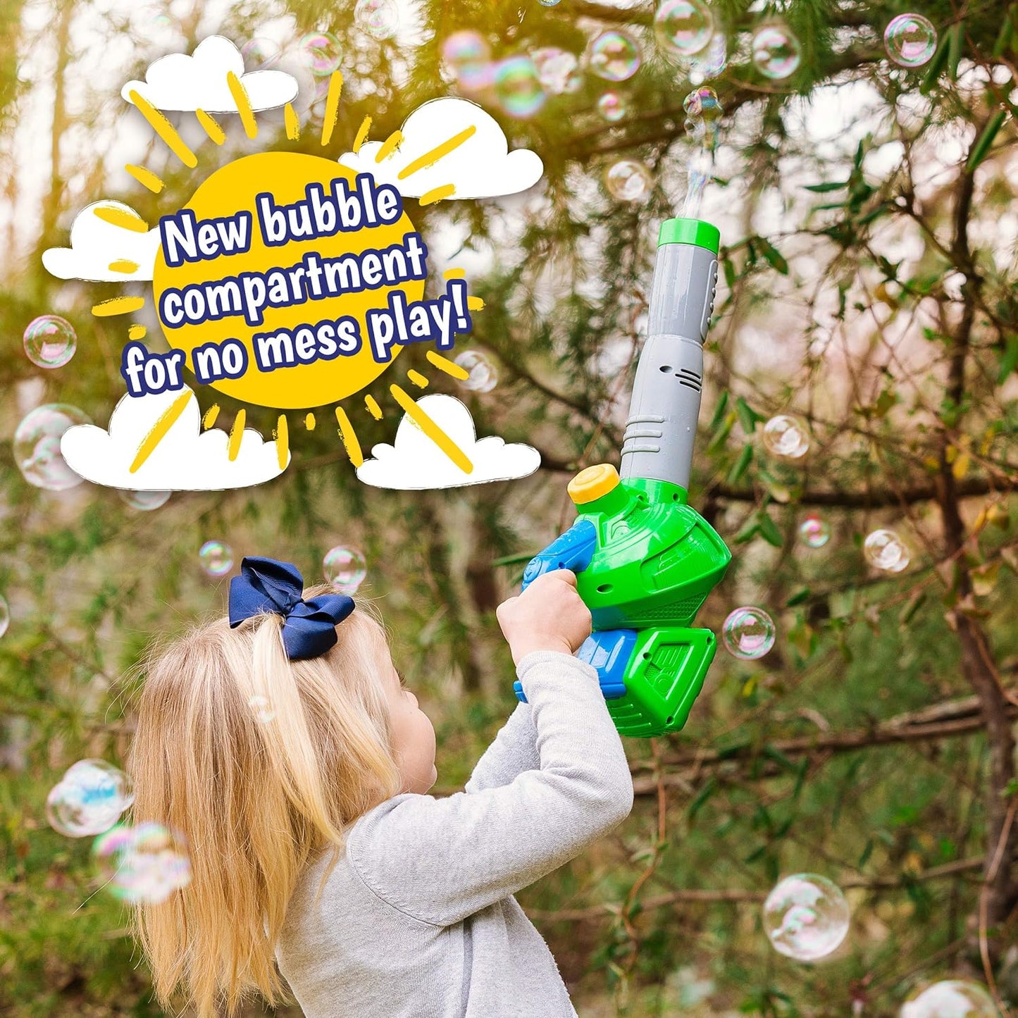 Maxx Bubbles Toy, Bubble Leaf Blower with Non Toxic Refill Solution, Sturdy Plastic, Bubble Toys for Boys and Girls, Outdoor Summer Fun for Kids and Toddlers, 3+