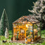 DIY Miniature House Kit Greenhouse, Tiny for Adults to Build, Mini House Making Kit with Furnitures, Halloween, Christmas Decorations, Gifts for Family and Friends