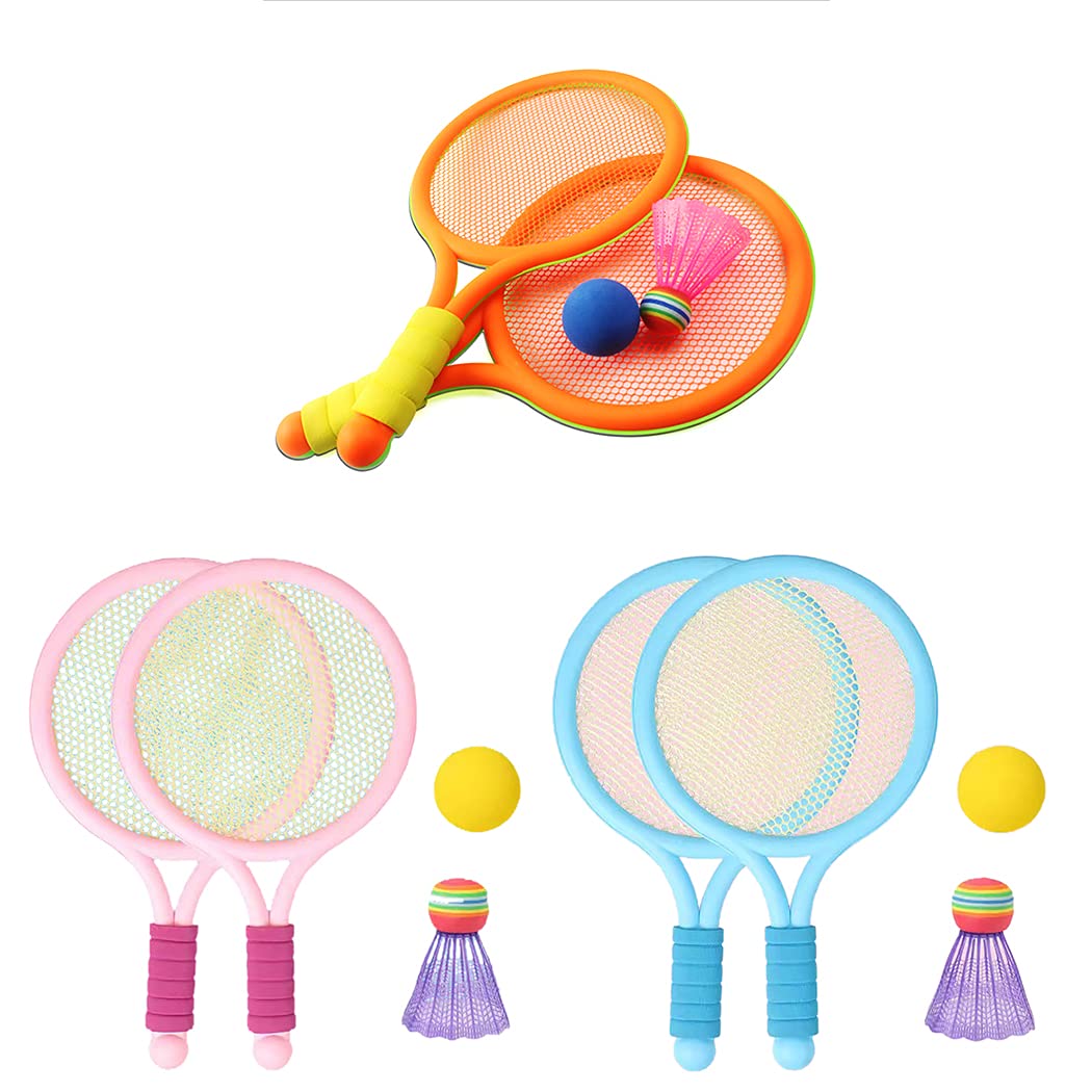 Children's Badminton and Tennis, Racket Set, Double Toss and Catch Ball Sports, Toys for Ages 3-12, Primary School Student Sports Stall Toys