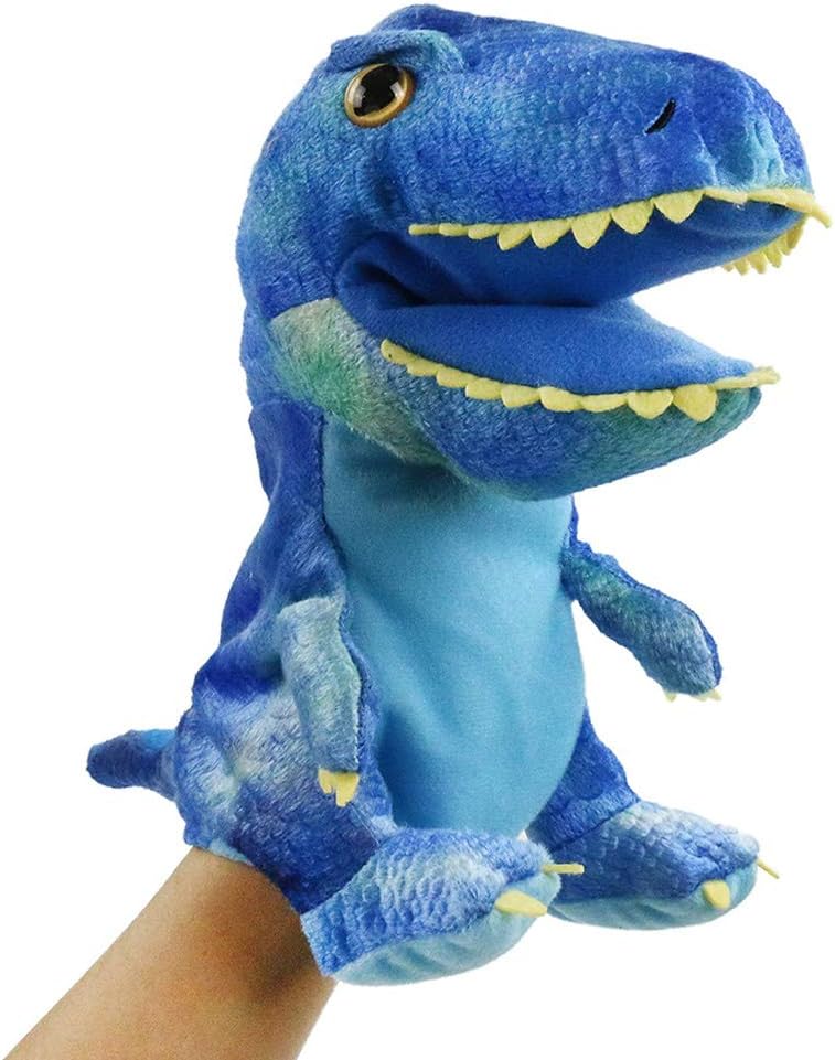 Plush Dinosaur Hand Puppets, Dinosaur Stuffed Animal Cute Soft Plush Toy, Great Birthday Gift for Kids, 11 inches Open Movable Mouth for Creative Role Play