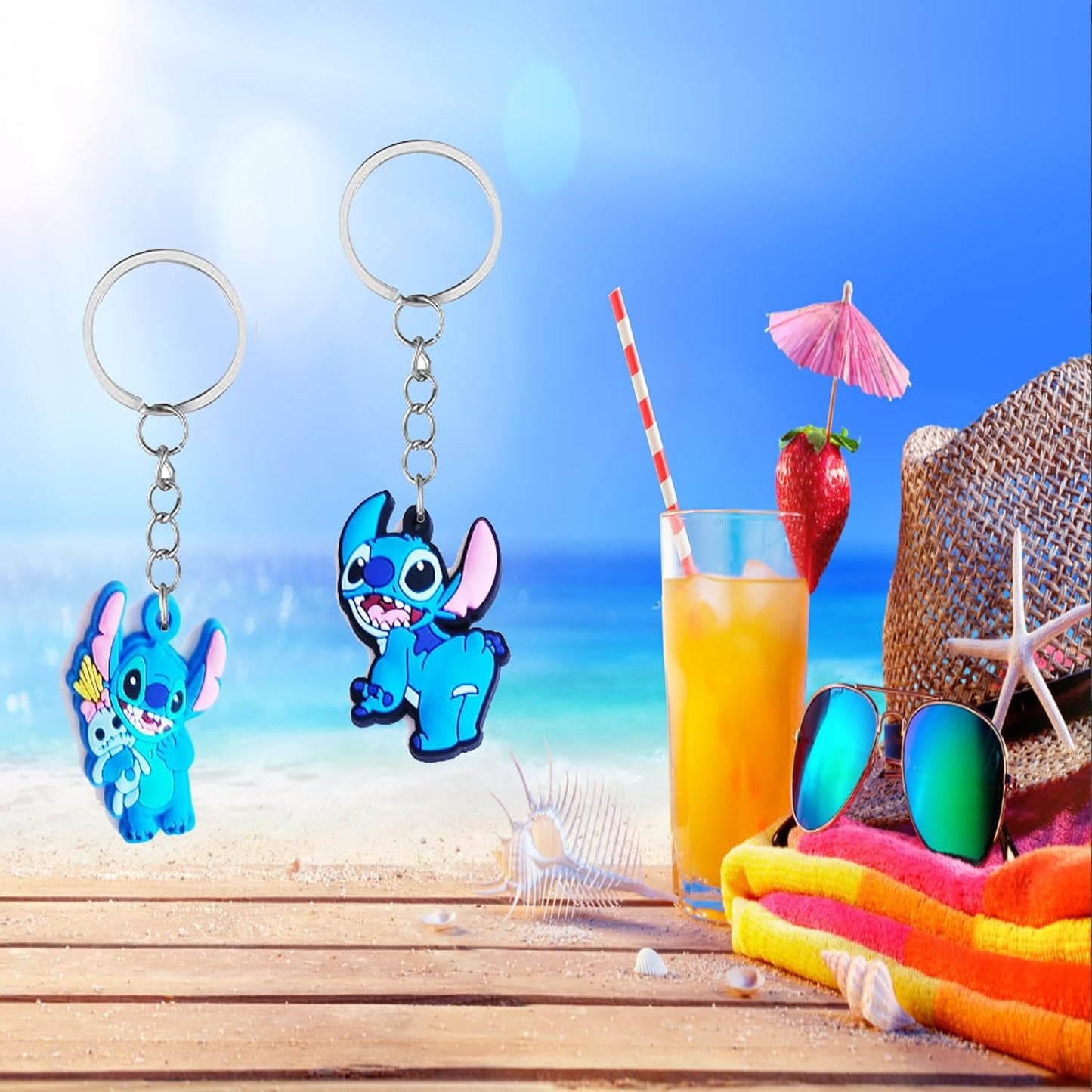 Cartoon Keychain, Cute Anime Silicone Key Chain for Kid Boy Girl Party Favors Gift (12pcs Animal)