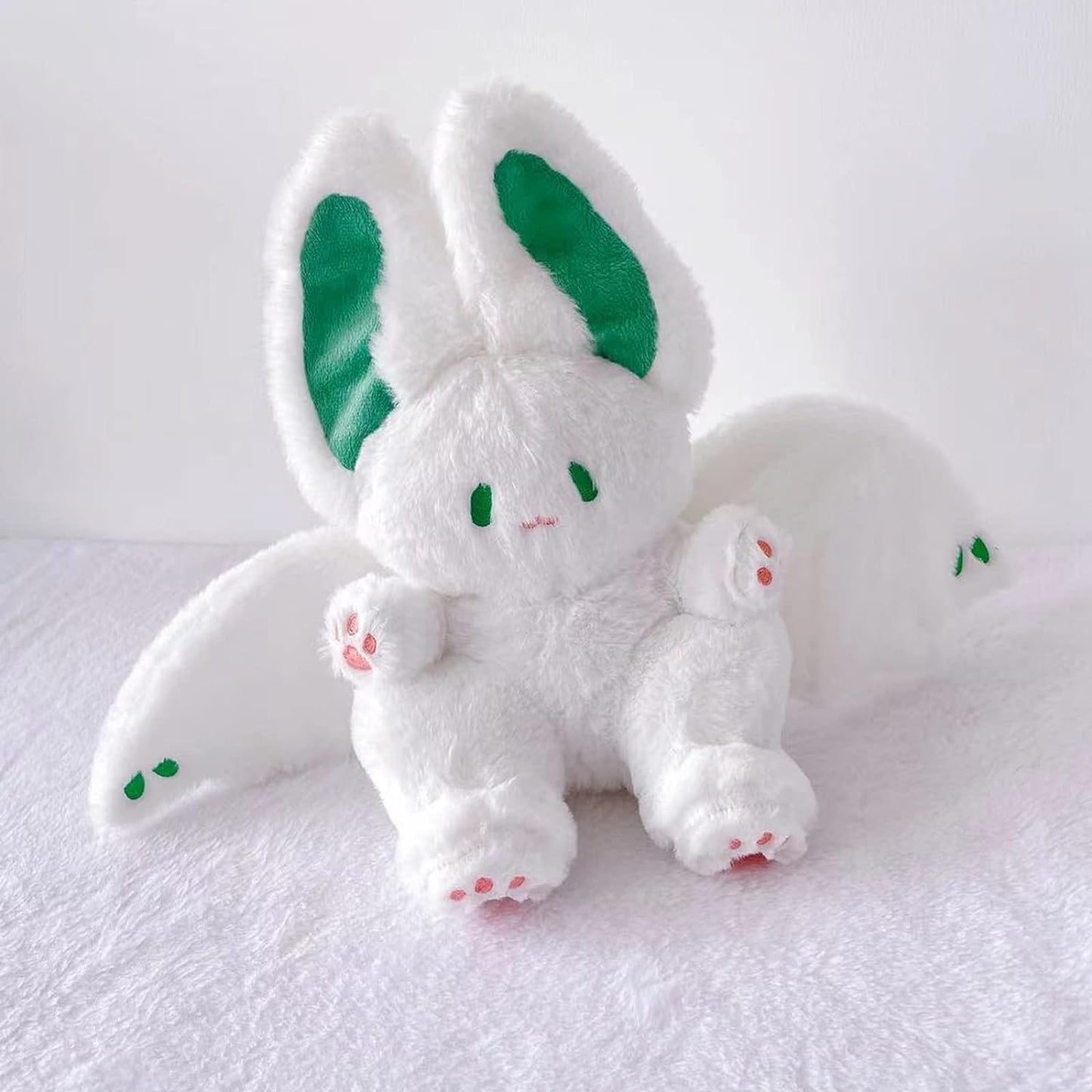 Cute Bat Bunny Plush Pillow, Kawaii Bat Rabbit Stuffed Animal, Stuffed Bat Bunny Adorable Bat Rabbit Soft Toy, for Kids 9"