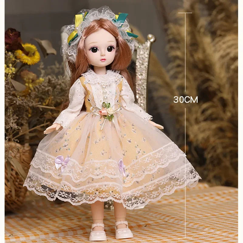 Innocent Cute Dolls, Girls Dolls Fashion Dress Set, Dress Up 21 Removable Joint, Girls Play House Dress Up Toy, Beauty Dolls 30cm 1/6 Dolls Little Girl (Full Set) - Toyigo