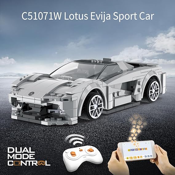 Remote Control Car Lotus Evia, 308 Pcs RC Cars Building Toys, Model Car Kits Building Blocks, STEM Toys for Boys with Programmable APP, Birthday Gifts for Kids 6 7 8 9 10+ Years Old