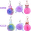 Animal Pom Pom Keychain Cute Fluffy Key, 3 Pieces Ring Unicorn Keychain for Women Bag Accessories