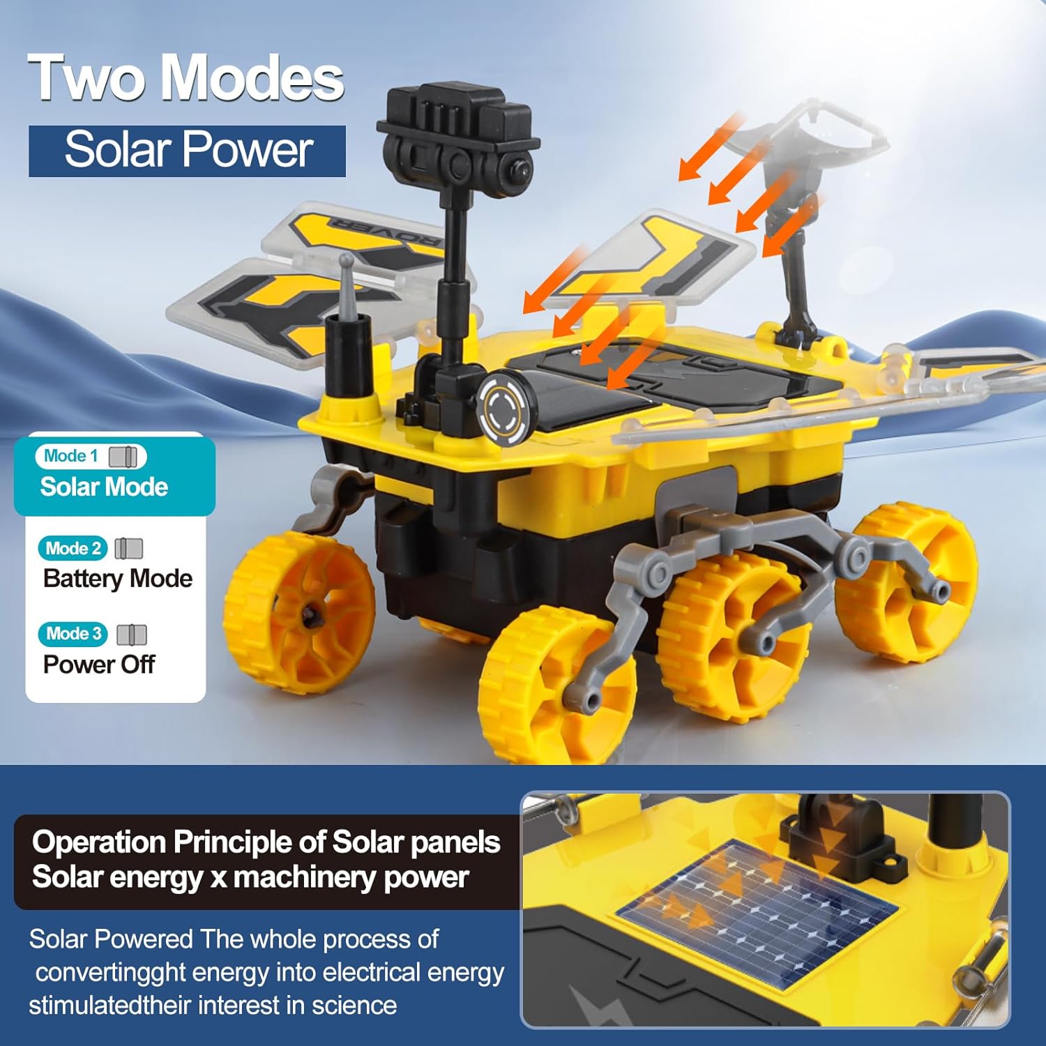 Solar Power Mars Rover STEM Educational Toys, Space Toys DIY Science Kit with Two Energy Modes as Birthday Gifts for 8 9 10 11 12 Years Old Boys Girls Teens - Toyigo