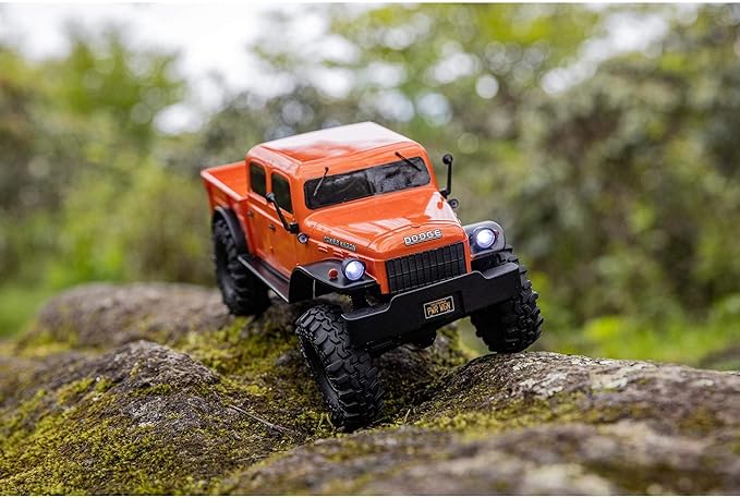 RC Truck, SCX24 40's 4 Door Dodge Power Wagon Orange1/24 4 Wheel Drive-RTR Truck Remote Control Truck For Kids - Toyigo