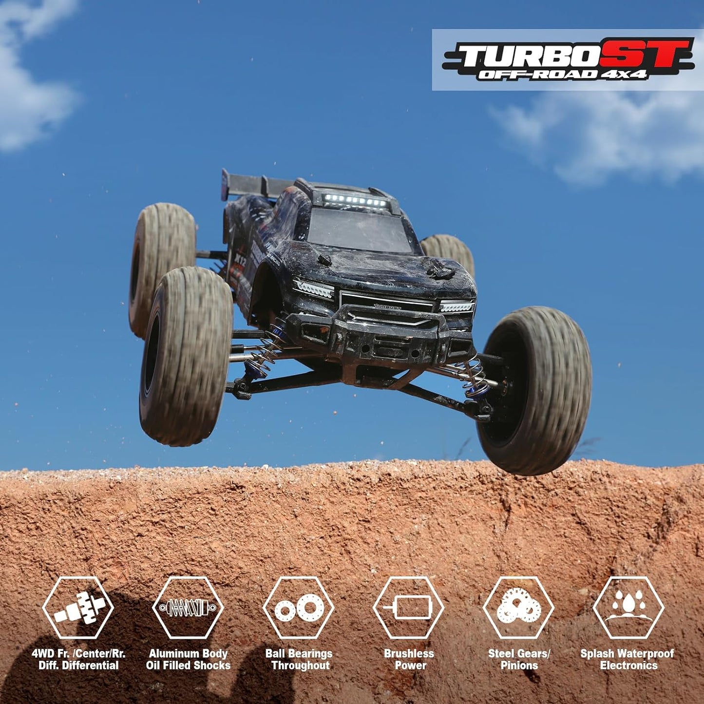 Speed RTR Off-Road RC Cars, 2997A Brushless RC Cars,1/12 Scale 4WD Remote Control Truck with Independent ESC,  Fast RC Cars 45 MPH Max Speed, RC Cars for Adults, Boys, 3S Batteries Applicable (not Included) - Toyigo