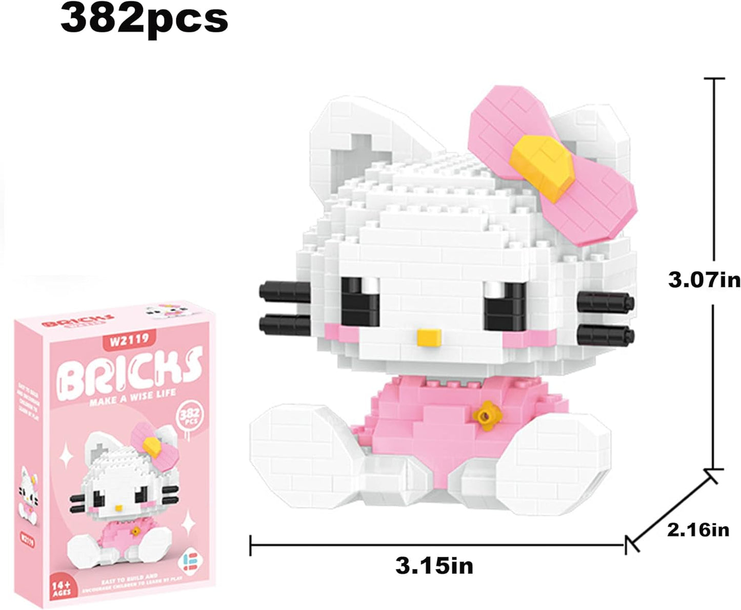 Mini Building Blocks, Cute Figures Toys Desk Accessories, Room Decoration, Cartoon Block Model Kit for Intelligence Education