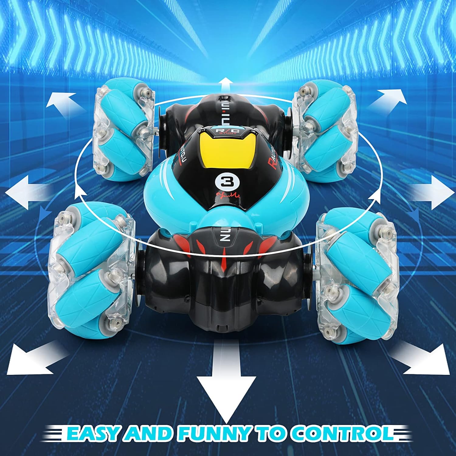 RC Cars Gesture Sensing Stunt Car, 360ø Rotating 4WD Remote Control, Transform 2.4Ghz Hand Controlled Car, s for Boys 6-12 Year - Toyigo