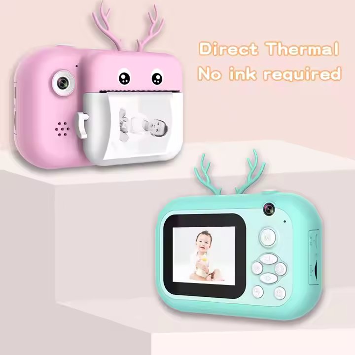 Kids Portable Instant Print Camera, Rechargeable Digital Photo & Video Camera with Games, Perfect Gift for Boys & Girls