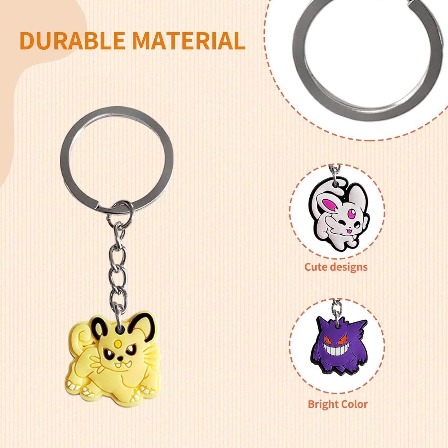 Cartoon Cute Keychain, PVC Animal Key Chain for Girl, Kid Boy Party Favors Gift (Animal 02)