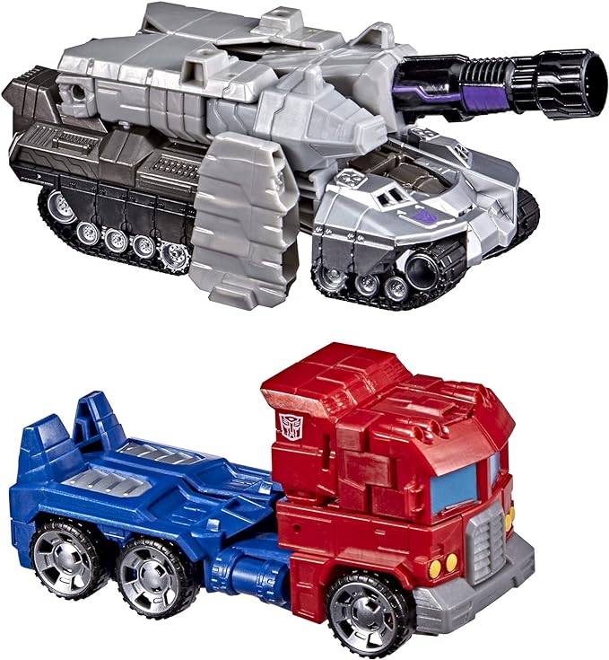 Transformers Toys Heroes and Villains Optimus Prime and Megaton 2-Pack Action Figures - for Kids Ages 6 and Up, 7-inch