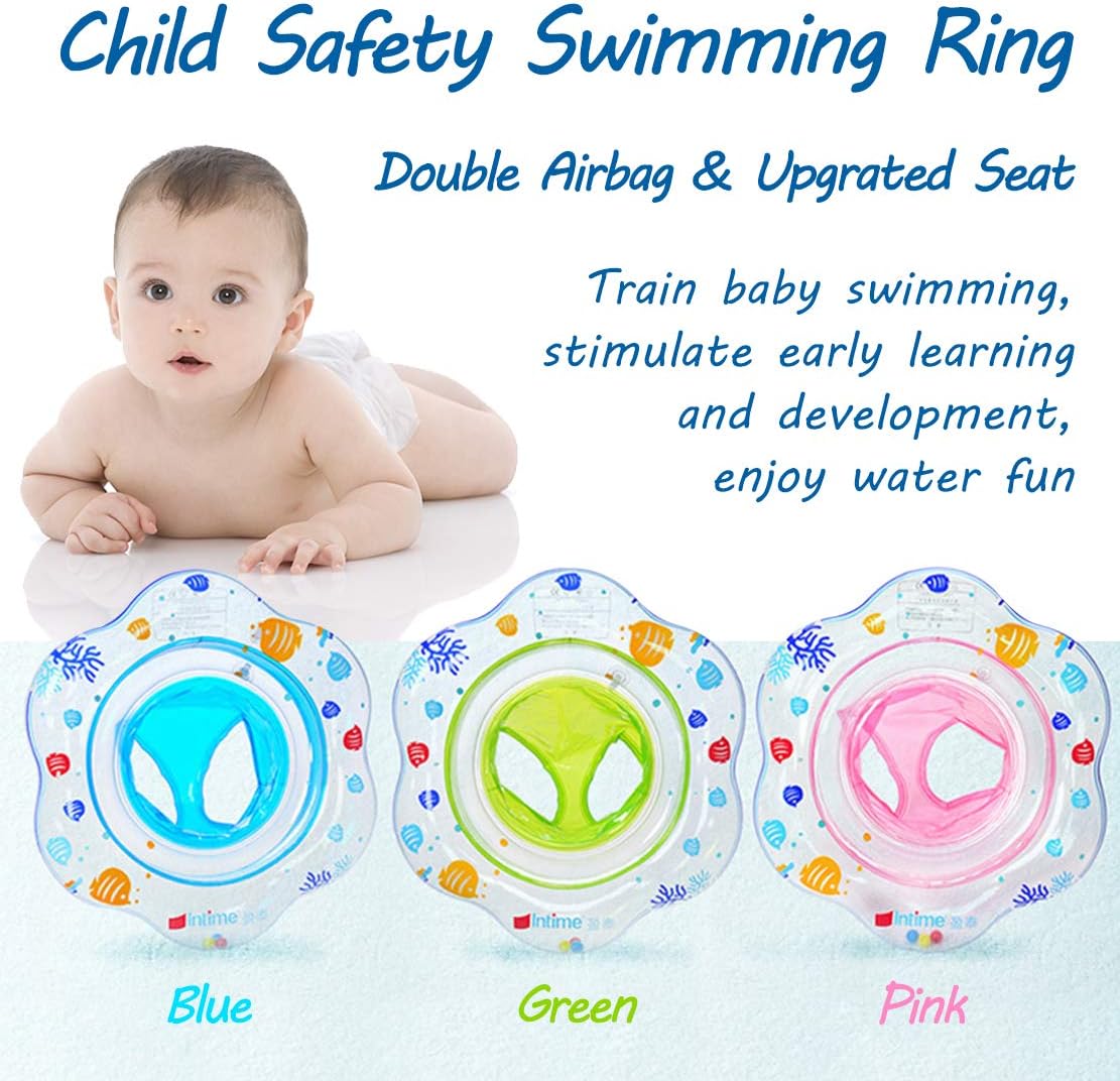 Baby Float Swimming Pool, Double Airbag Kids Swimming Float, Safety Seat Swim Rings for Babies, Swim Training Aid, PVC Pool Floats for Toddlers 6-12 Months kids Toys Baby Floats for Pool