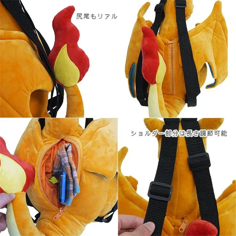 Cute Pokemon, Anime Plush Bag, Kawaii Stuffed Plush, Charizard Cosplay Props Soft Japanese Style Schoolbag  Christmas, birthdays Gifts for Kids - Toyigo