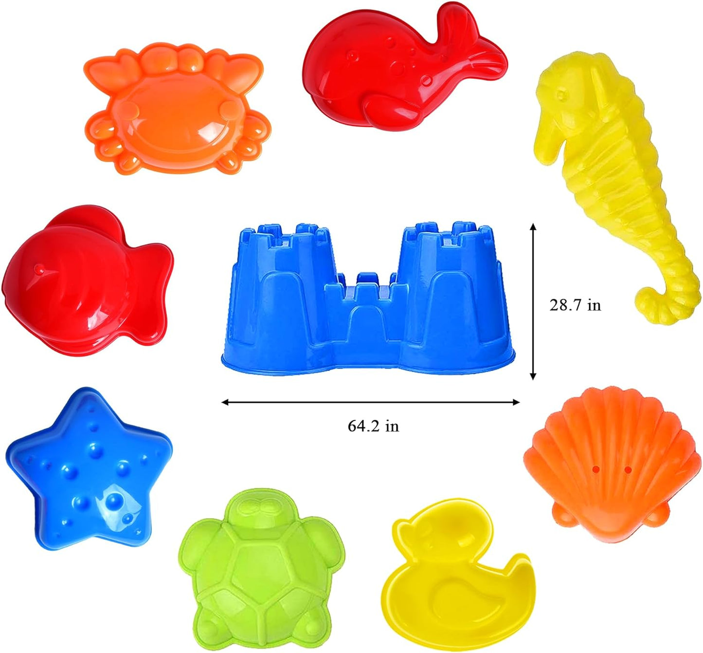 Beach Toys, 19 Piece Sand Toys Set Kids Sandbox Toys, Includes Water Wheel Beach Tool Kit, Bucket Watering Can Molds Sand Toys Mesh Bag for Travel, Beach Toys for Kids Ages 3-13