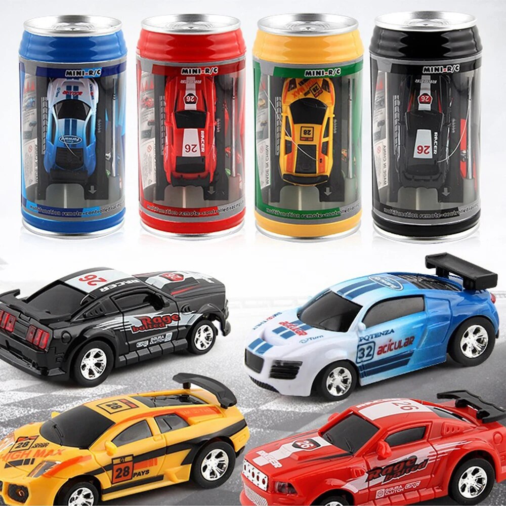 RC Car Can Box, Remote Control Car with Roadblocks Mini Can Remote Control Car Coke Cans Design Creative Simulation Racing Car Toy - Toyigo