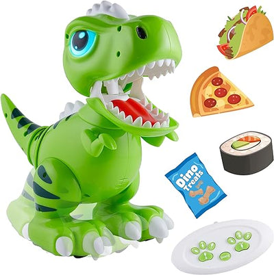 Power Your Fun Robo Pets T-Rex Dinosaur Toy for Boys and Girls, Remote Control Robot with LED Light Eyes, Interactive Hand Motion Gestures, STEM Program Treats, Walking Dancing Kids - Toyigo