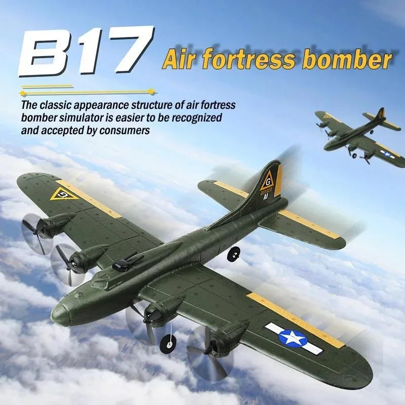 Remote Control Airplane, B-17 RC Plane, 2 Channel 2.4Ghz, Ready to Fly EPP Foam Glider, Remote-Controlled Aircraft with light B17 B16 F22 Drop-Resistant Fixed-Wing Glider Foam Aircraft RC Airplane Planes Kids and Adults - Toyigo