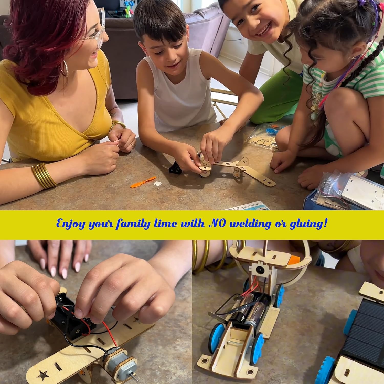 Solar Power & Electric Engineering Kit, Perfect STEM Toys, DIY Kits Puzzles for Kids 8-12-14, Science Kits for Kids, Gift for Teens Boys Ages 8-13 & School Projects - Toyigo