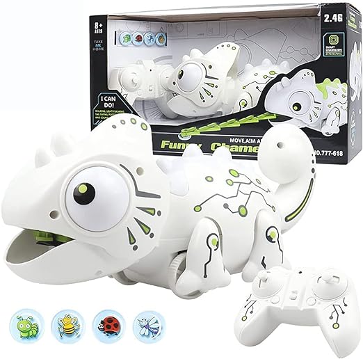 RC Robot Chameleon Fake Chameleon, Electric Toys Party Favors Party Supplies, Pranks Joke for Kids Adults Gift, Realistic Animal Infrared RC Robot - Toyigo