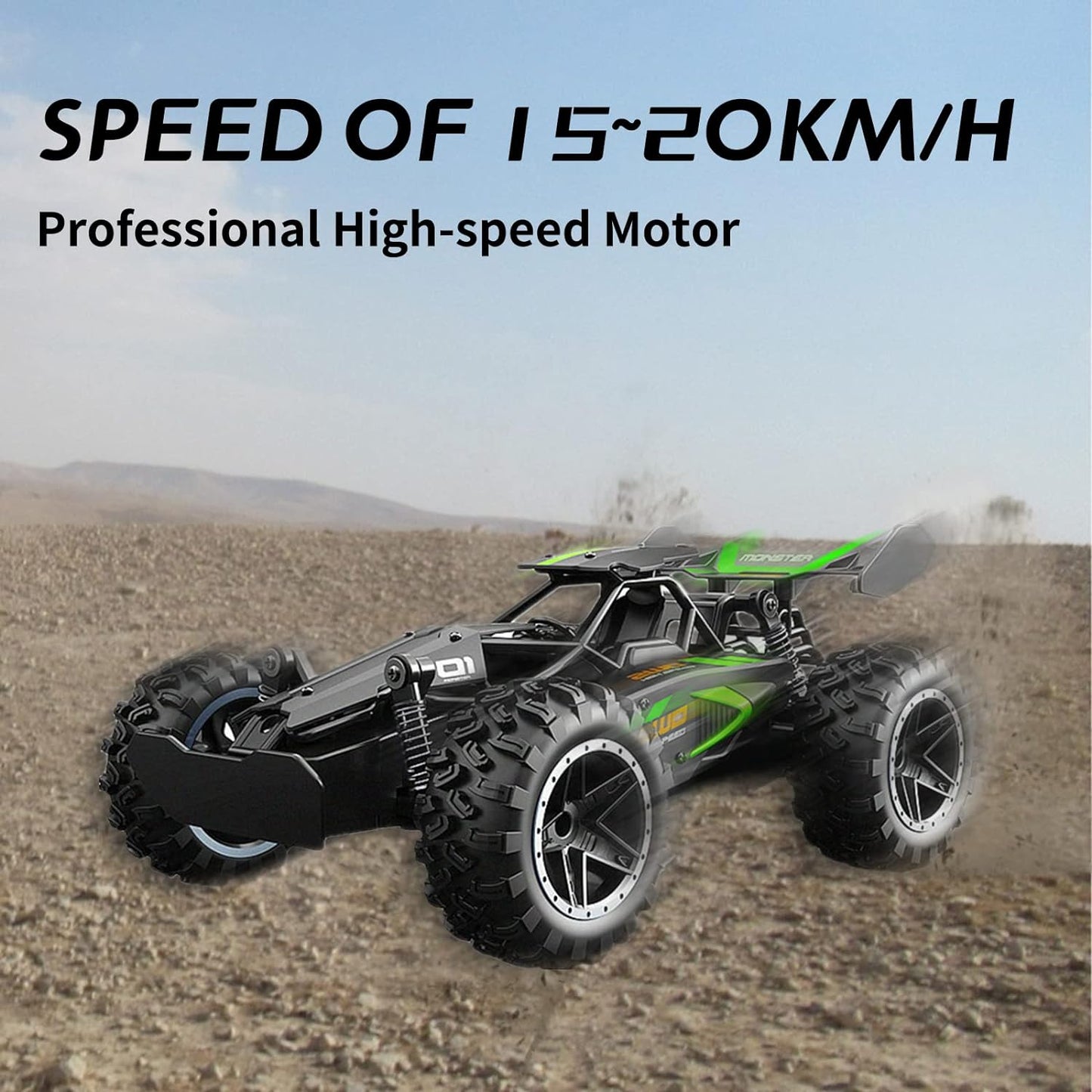 Remote Control Car, Cross-border 2.4G RC racing car, 1:18 bigfoot off-road RC vehicle, Bigfoot off-road vehicle for children, Charging remote control racing car, High-speed RC truck for kids