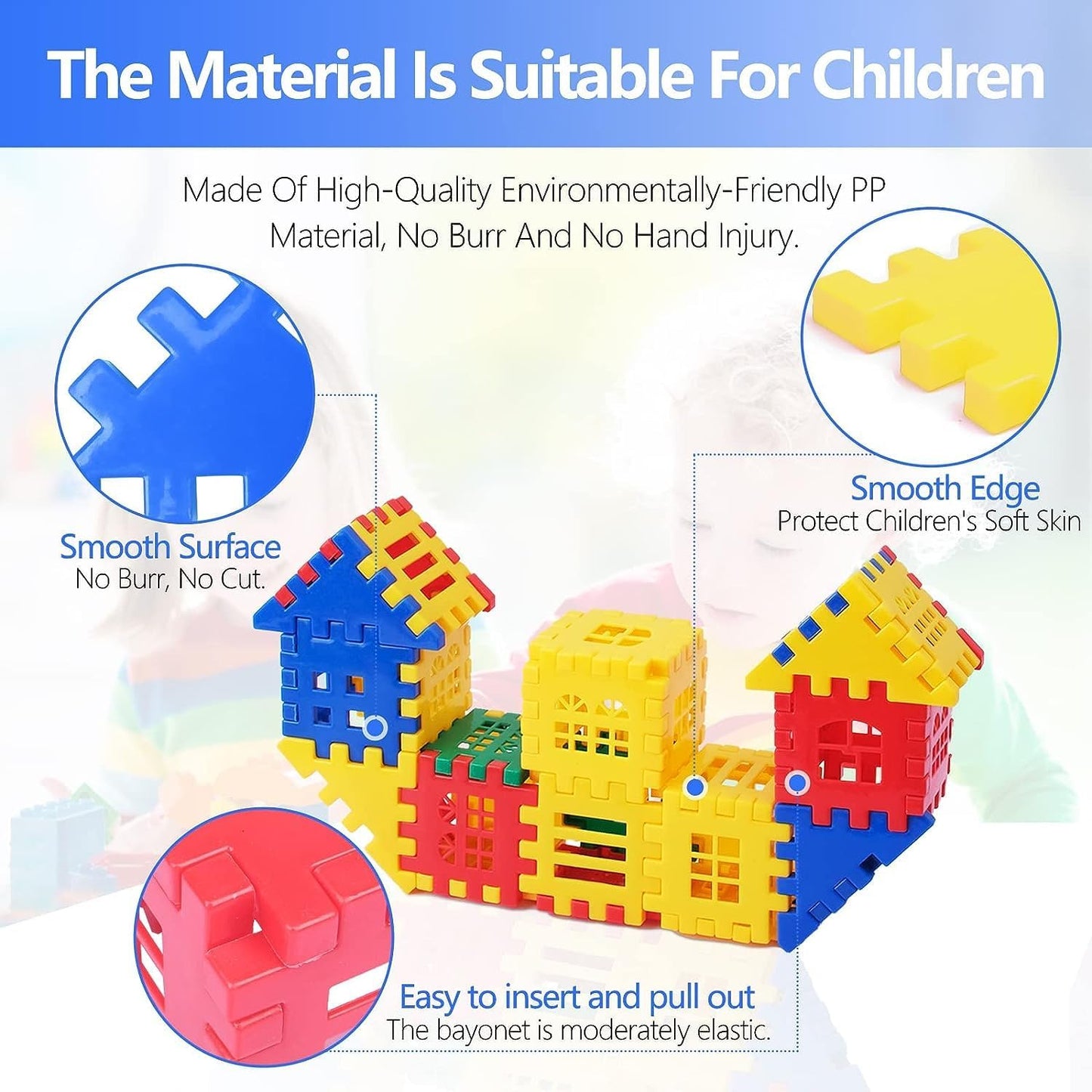 Interlocking Building Blocks Toys for Kids, Toddlers Building Blocks Educational Toys Set 70 PCS4