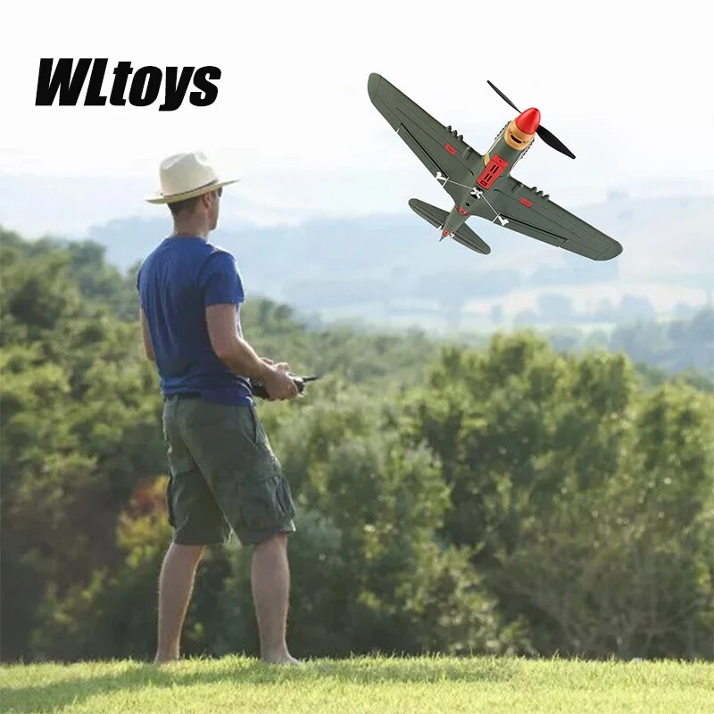 RC helicopter,  Remote Control Airplane, XK A220 A210 A260 A250 2.4G 4Ch 6G/3D model stunt plane six-axis RC airplane electric glider drone outdoor, P-40 RC Plane for Kids - Toyigo