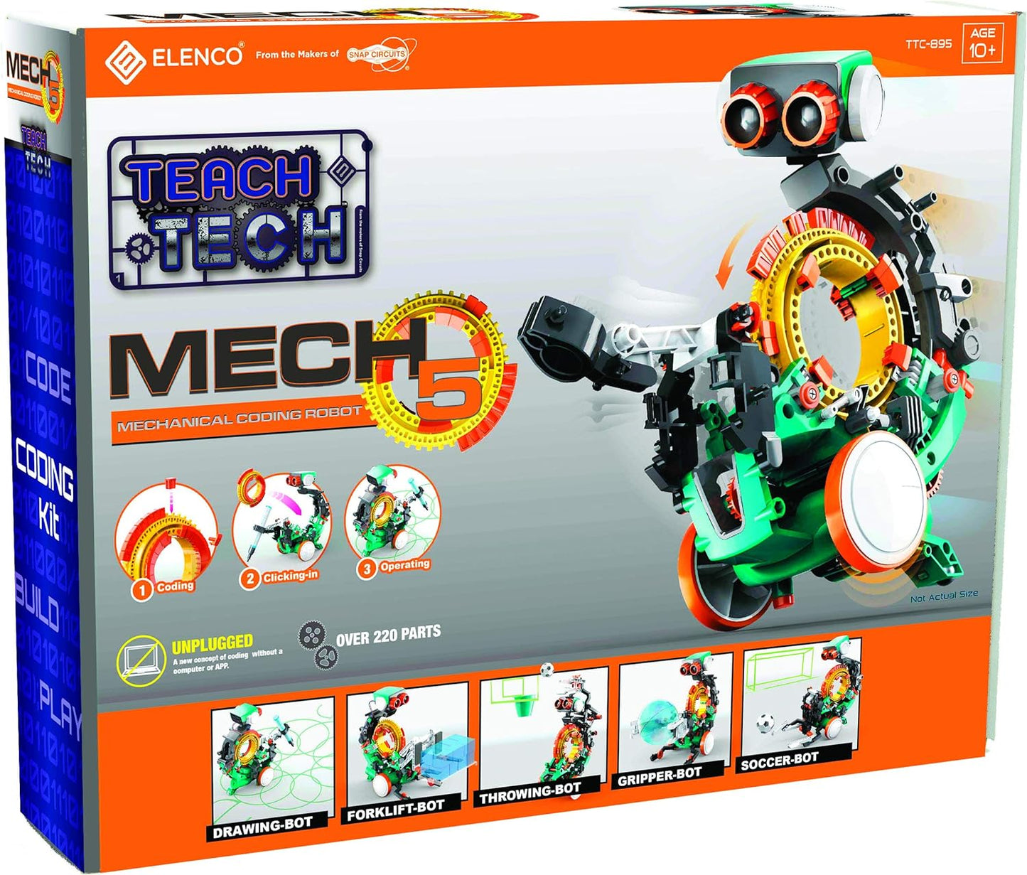 Mechanical Coding Robot Toys, Teach Tech Mech-5 Robot Toy, Educational Coding Robot, Hands-on Coding Robot Hands-on Coding Robot toys for Kids