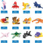 Animal Block Toys, 12PCS Mini Building Blocks Animal, Building Sets Stem Toys, Assorted Mini Animals Building Blocks Sets for Goodie Bags, Prize,Cake Topper, 12PCS Sea Animal Mini Building Blocks, Filled Eggs Toys, Classroom Prize Toys,Cake Topper