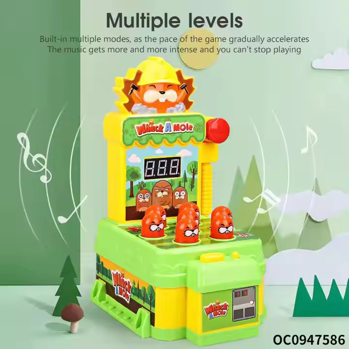 Mini Electronic Arcade Game with Hammers, Pounding Toys Toddler Toys for Boys Girls, Developmental Toy Interactive Toy with Lights Sounds