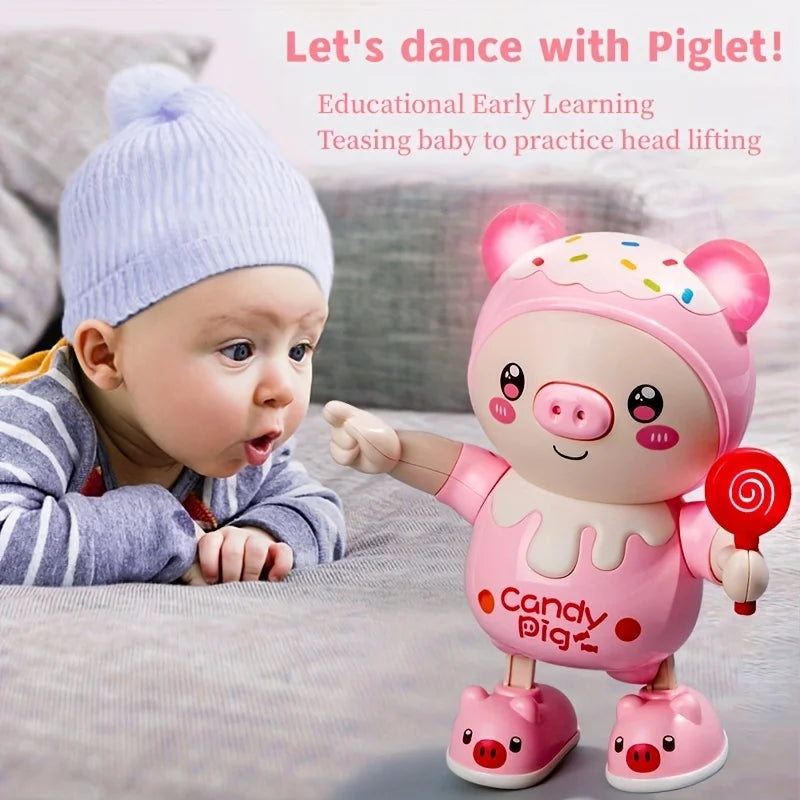 Electronic Pets, Pig Dancing Toy Doll, Electric Lighting Music,  Twisting Swing Left And Right Walking Cute Pig Smart Doll - Toyigo