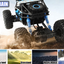 Remote Control Car, 2.4Ghz 4WD All Terrain RC,  Rock Crawler Monster Truck With 2 Batteries, Remote Control Car for Kids Boys, Blue - Toyigo