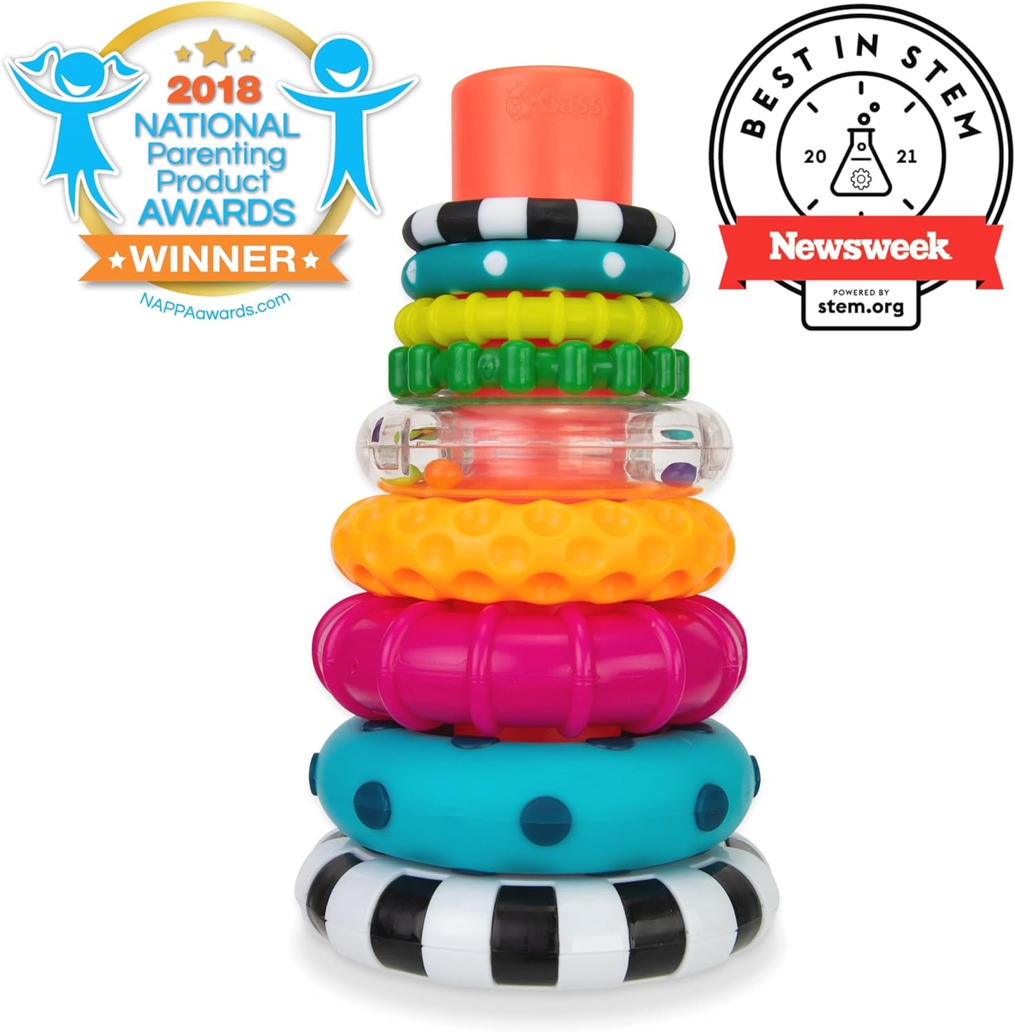 Circles Stacking Ring Toy, Circles Stacking Ring, Age 6+ Months Stacking Ring, STEM Learning Toy, Age 6+ Months,9 Piece Stacking Ring Set - Toyigo