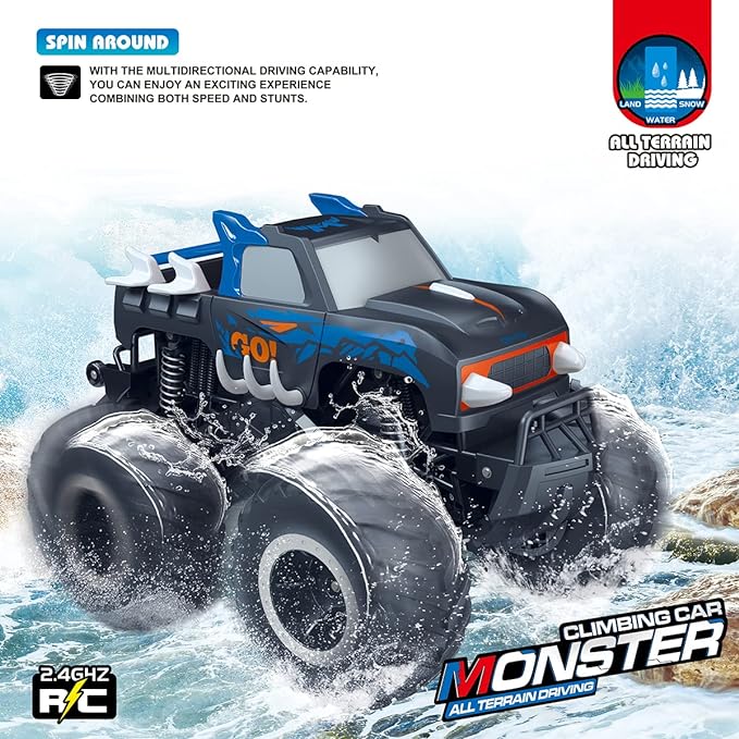 RC Car Truck, 1:16 Pick-up Remote Control Cars Body Waterproofing Suitable for All Terrain 4WD Off-Road Car Gifts Presents for Kids - Toyigo