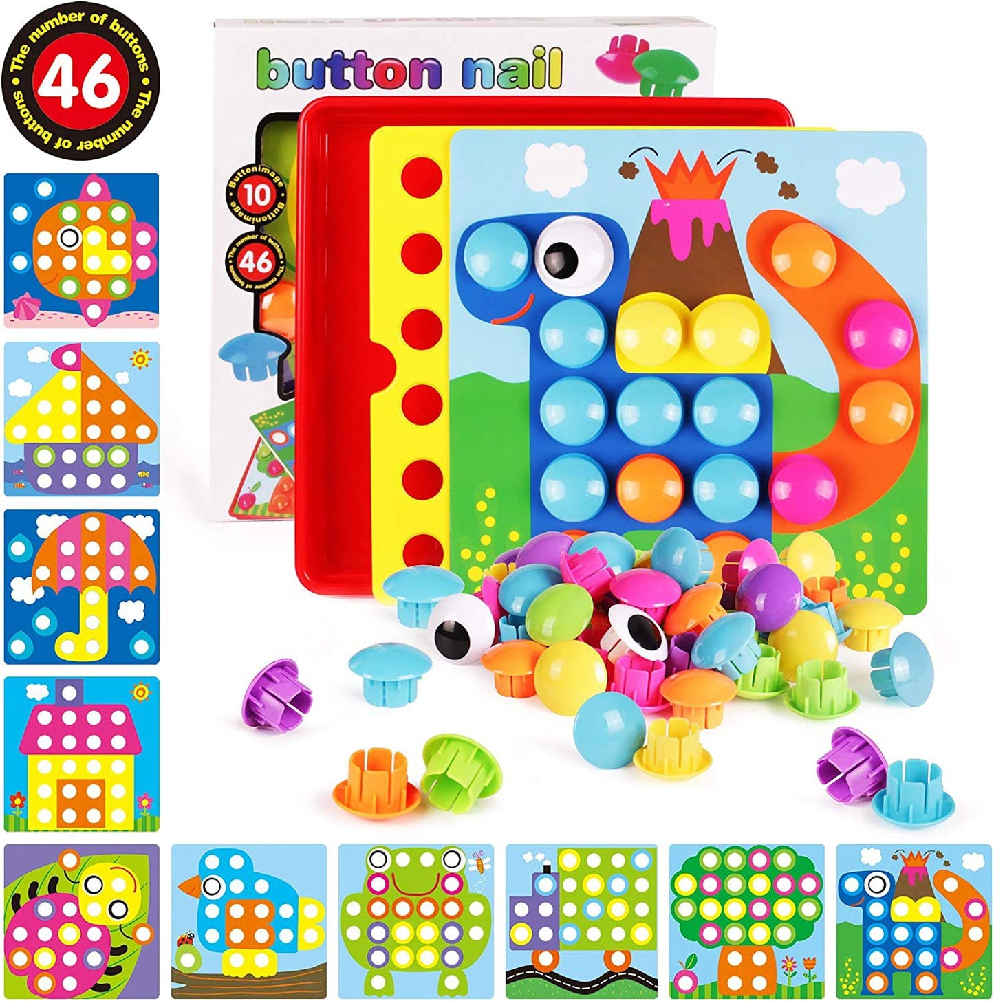 Cross-Border Kindergarten Mushroom Nail DIY Educational Cube Puzzle Toys - Intelligence Development for Kids