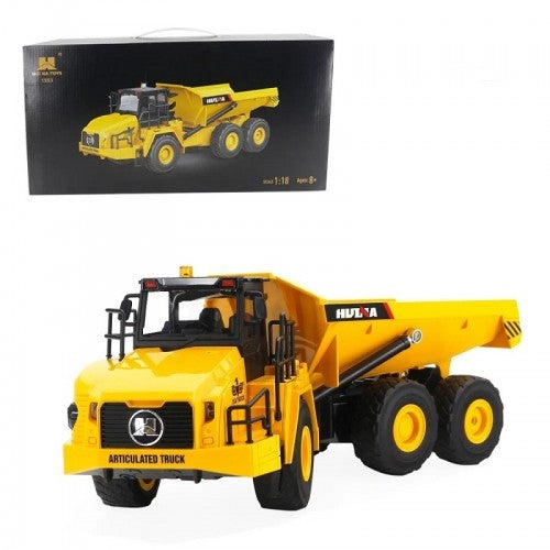 1/16 11CH RC Excavator & Alloy Metal Dump Car - Electric Sound & Light Remote Control Die-cast Truck