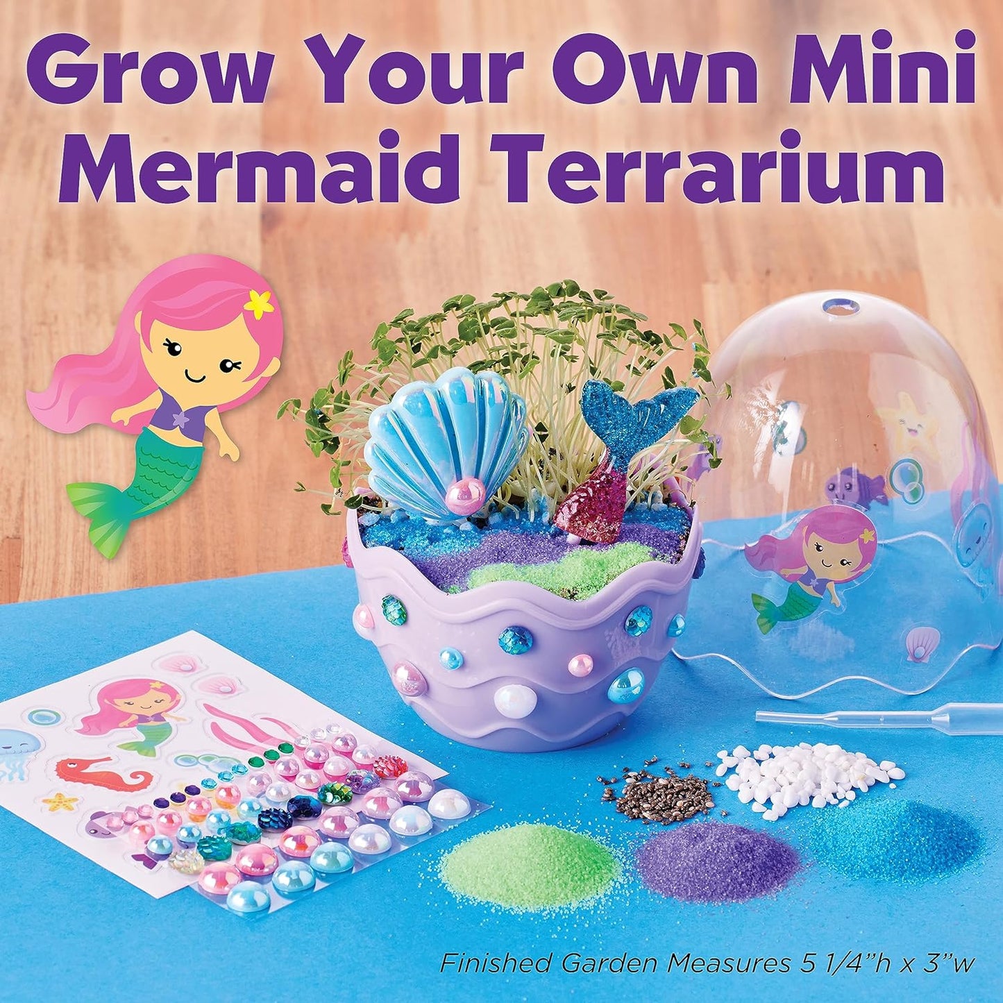 Creativity for Kids Mini Garden Mermaid Terrarium Kit, Stocking Stuffers, Crafts and Gifts for Girls Ages 6-8+ - Toyigo