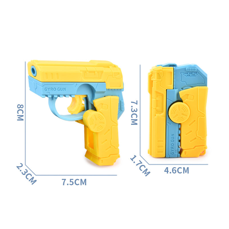 Mini 1911 Toy Gun, Spinning Radish Gun, Children's Decompression Reload Gun, 3D Gravity Carrot Knife, Fingertip Gyroscope Toy for Boys