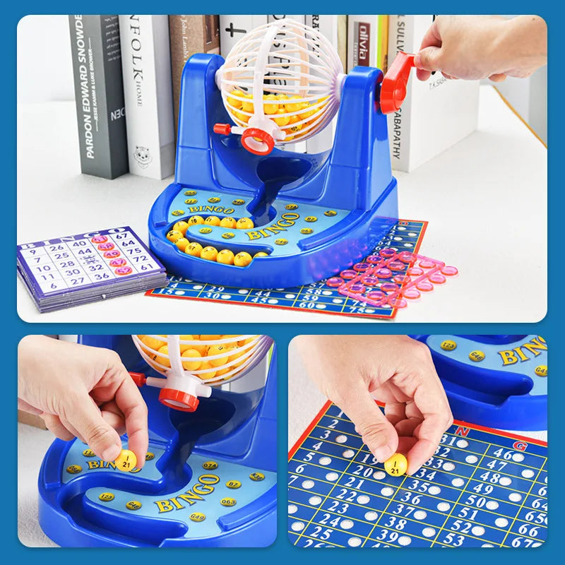 Family Fun Party Game, Bingo Cage Champion Set, Party Game Table Toy, Desktop Bingo Game, Bingo Draw Lottery Simulation, Children's Interactive Bingo Toy - Toyigo