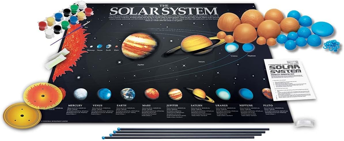 3D Glow-in-the-Dark Solar System Mobile Making Kit, DIY Science Astronomy Learning Stem Toys, Educational Gift for Kids & Teens, Girls & Boys