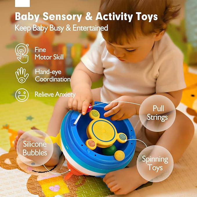 Montessori Toys for Kids, Toddler Sensory Toys Pop Fidget Toys Spinning Baby Toy for 1 Year Old Gifts Early Development Toy for Toddlers 1-3 Baby Toys 12-18 Months Kids - Toyigo