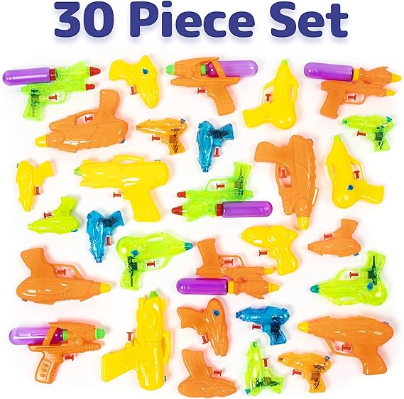 Water Guns for Kids & Adults, 30pk - Powerful Squirt Guns Bulk, Water Blaster Gun/Pistol, Watergun - Pool Play, Water Shooters, Outdoor & Indoor - Combo Set of Water Guns Bulk, Squirt Toy