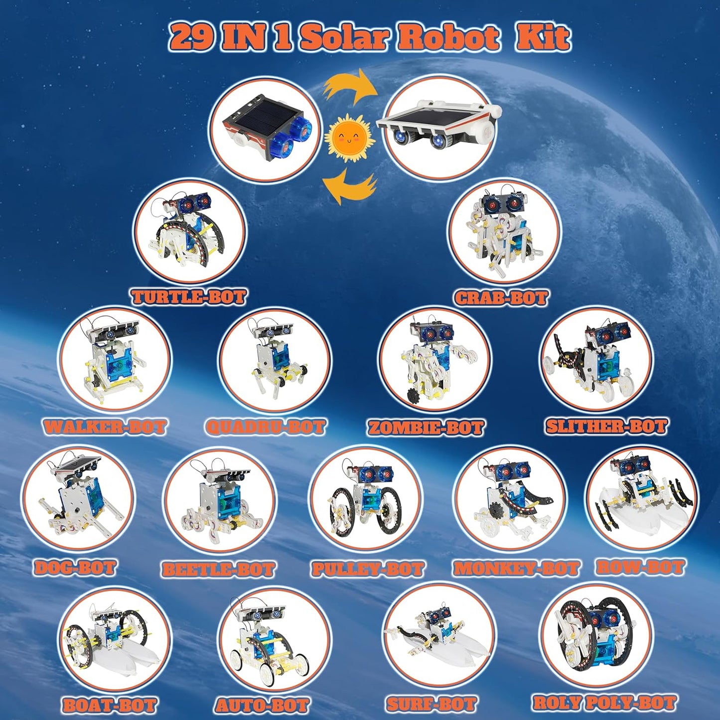 29-in-1 STEM Solar Robot Kit, Solar Robot Space Toys Building Science Kits, Educatoinal Learning Science Building Toys, DIY Educational Science Kits Gift for Kids Ages 8-12