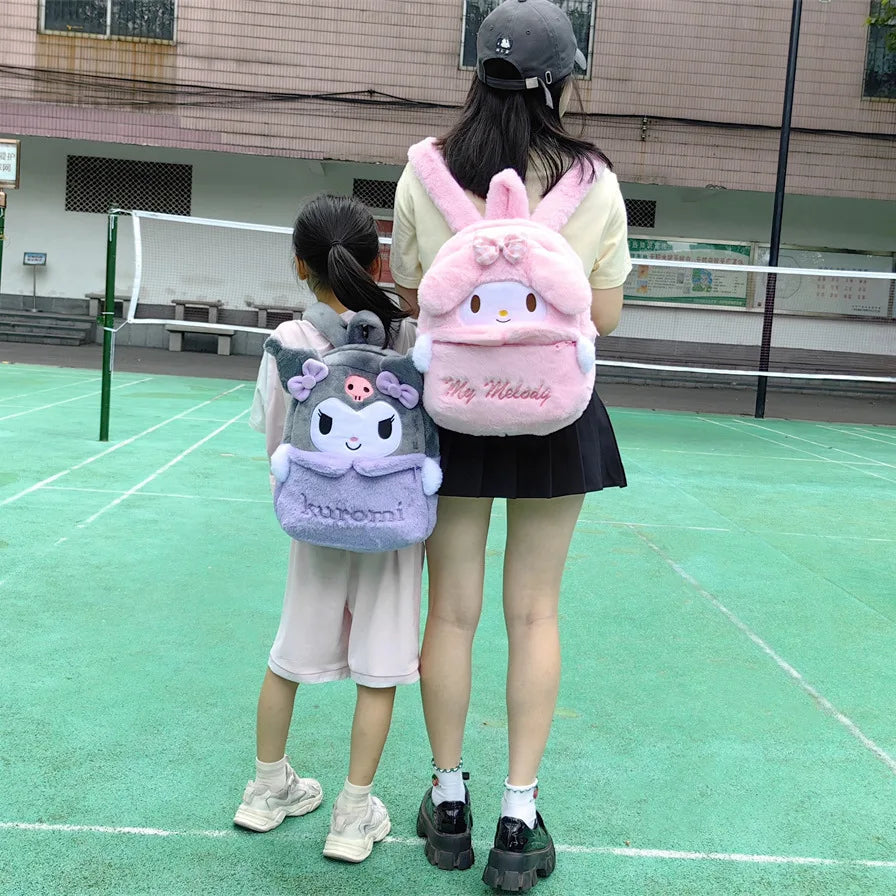 Soft Toys Bag, Large Capacity Melody Backpack, Cute Cartoon Plush, Anime Character Plush Backpack, School Girls Korean Backpack for Kids Adults - Toyigo