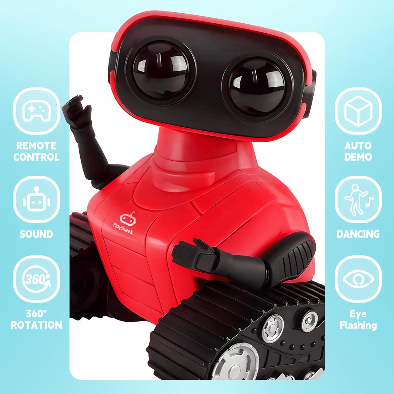 Robot Toys Remote Control Robot Toy Rechargeable Emo Robot with Auto-Demonstration Kids Robot RC Robot for Kids Smart Robot Gift for Children Age 3 Years and Up Red - Toyigo