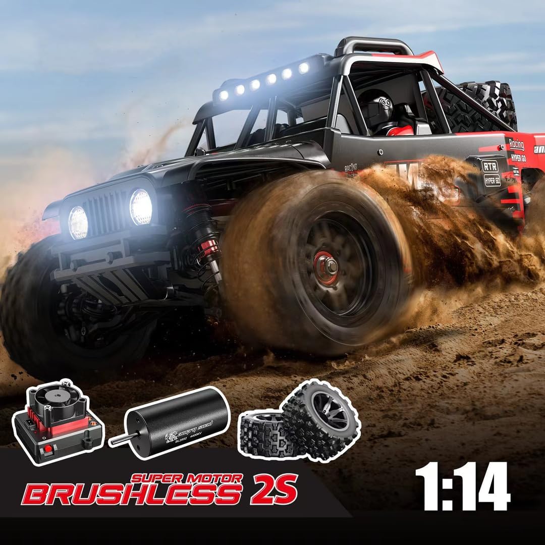 Rc Truck, 4x4 Rc Brushless Rc Truck, 14209 Electric Powered RC Car,  Brushless Motor and Esc, Rc Cars for Adults,1/14 4wd High Speed Rc Cars Drift for Adults Off Road Rc Car - Toyigo