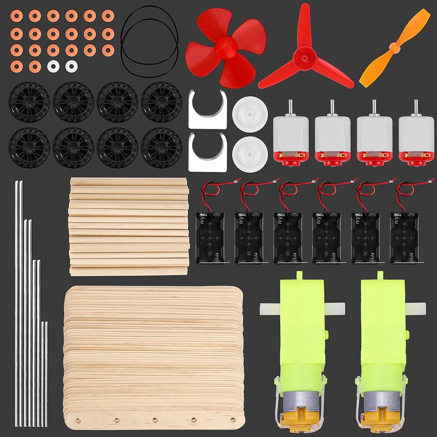 6 Set STEM Motor Kits, 159 PCS Mini Electric Motor Kit, Science Experiment Educational Learning Kit, Electric Circuit Kit for DIY STEM Projects for Kids Ages 8+ and Adults