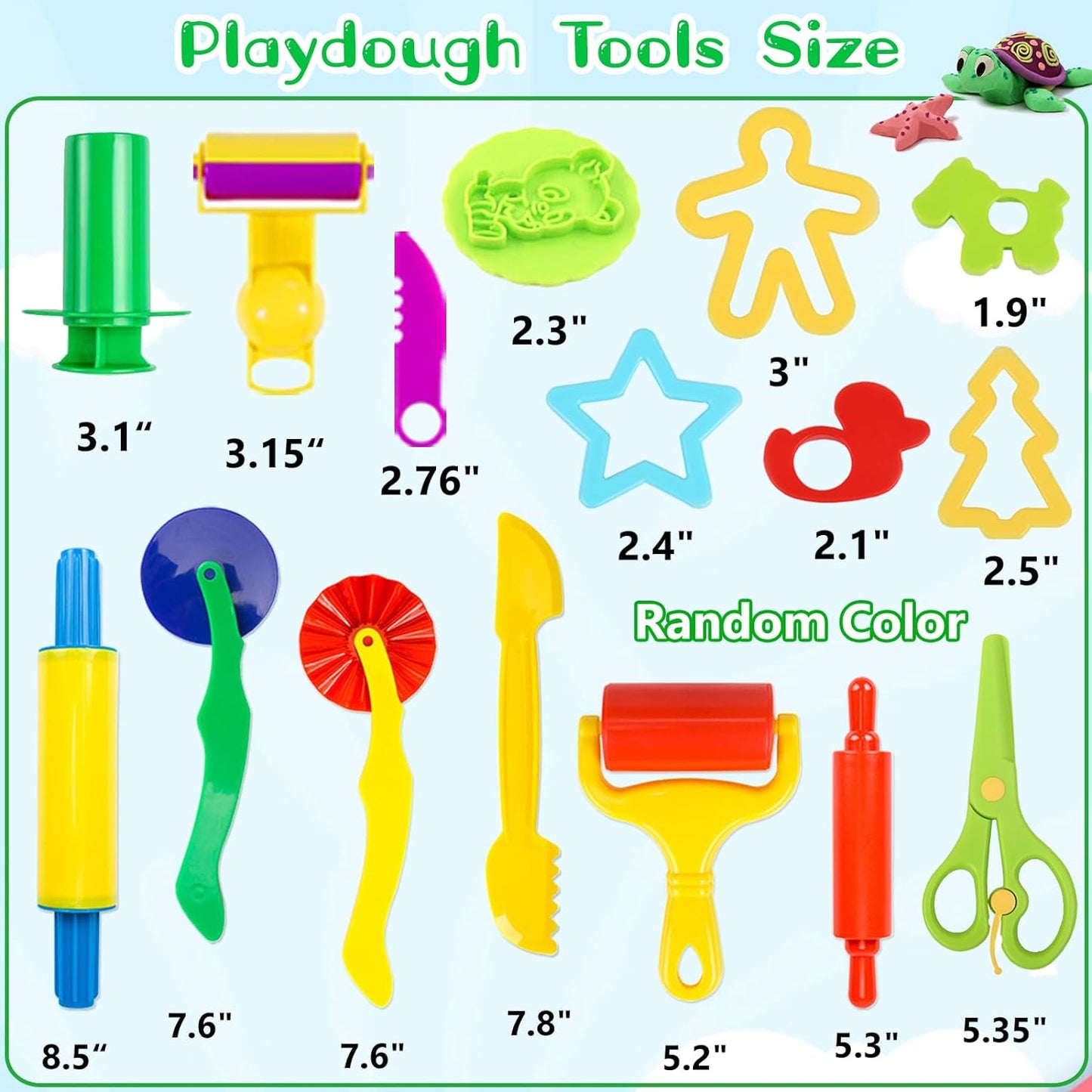 Play Dough Tools, Set for Kids 30 PCS, Playdough Toys Accessories with Dough Molds, Cutters Extruder Scissors for Girls Boys