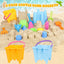 Beach Toys, Sand Castle Toys with 2 Sand Bucket, 2 Mesh Bag, 4 Sand Shovels & Sand Molds, Travel Sand Toys for Beach Sandbox Toys for Toddlers Kids Baby Boys Girls Age 3-10